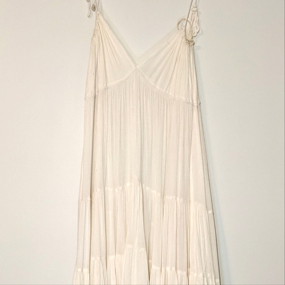 Free People Cosmico Maxi Endless Summer V Neck Sleeveless Dress Gauze Off White - Picture 4 of 8